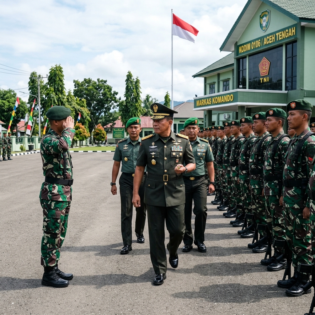 Kunjungan kerja Danrem 011/Lilawangsa di MaKomando Distrik Militer Kerinci Takengon